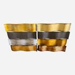 Set of 2 Metal Square Wall Frames Wavy Design 13.5x13.5 Modern Home Decor Accent