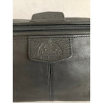 DOPP Black Satin Cowhide Leather Travel Bag Toiletries Case Mens Excellent