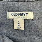 Old Navy Women's Light Blue Chambray Half Button Tunic Shirt M Long Sleeve VG