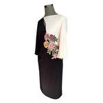 Joseph Ribkoff Floral Lace Silky Knit Stretch Sheath Midi Dress Size 10 EXC