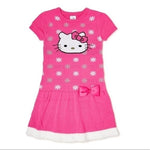 Hello Kitty Girls Pink Sweater Dress Long Sleeve Knee Length Size 7-8 NWT