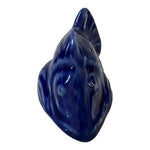Blue Cobalt Fish Porcelain Figurine Hand Painted White Small 1.7" x 3.2" x 1.6"