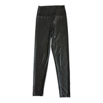 Everbellus Black PU Faux Leather High Rise Leggings Womens Activewear S VG
