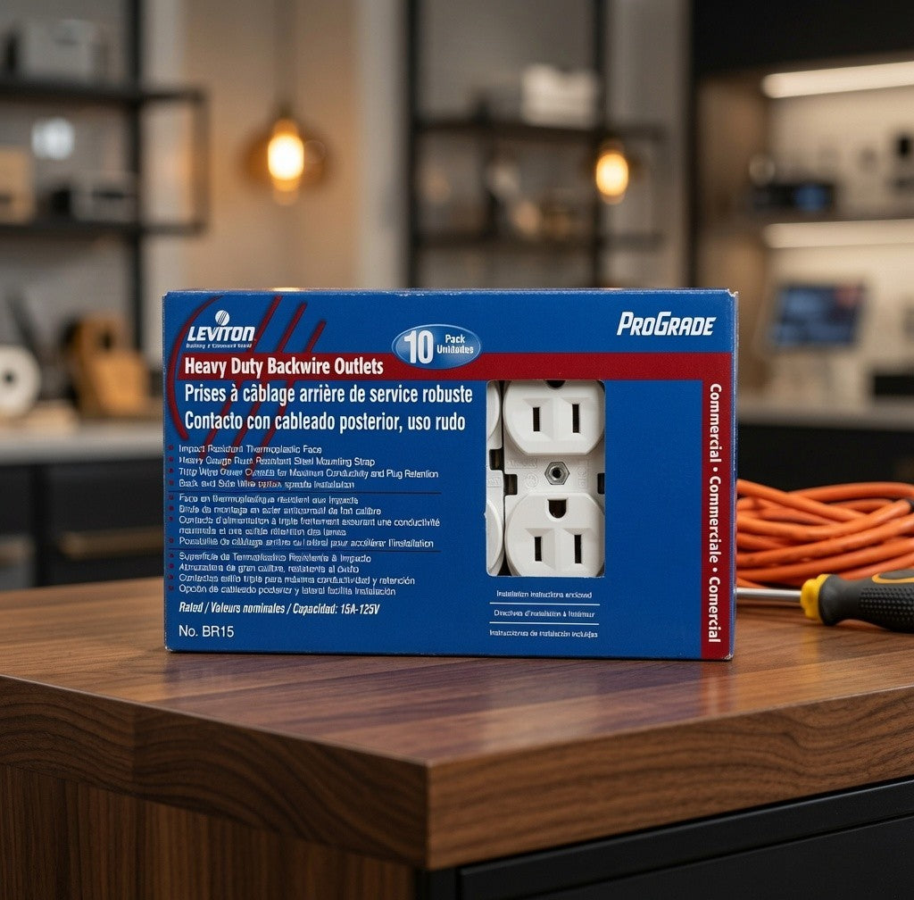 Leviton ProGrade BR15 Heavy Duty Backwire Outlets 15A 125V White 10-Pack NIB