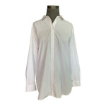 LIZ CLAIBORNE Womens White Cotton Shirt M Button Down Long Sleeve Point Collar