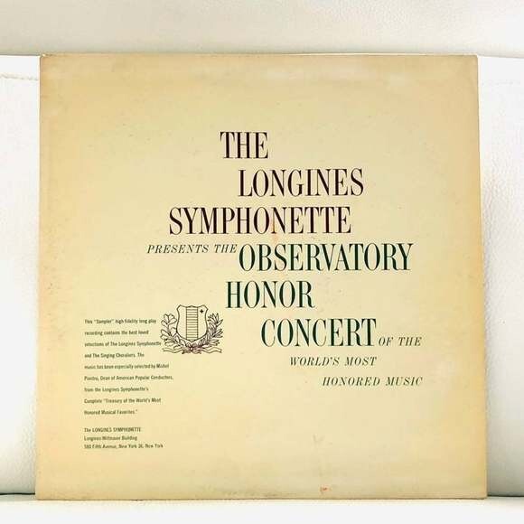 LP Observatory Honor Concert Of The World's Most Honored Music Vinyl Record