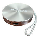 Executive Power Bank 6000mAh Round Silver Portable Charger USB-C Metal NIB