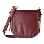 Fossil Rumi Burgundy Leather Crossbody Shoulder Bag Gold Hardware Very Good