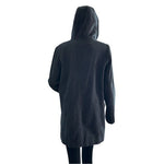 JASON KOLE Women's Charcoal Grey Wool Coat Size M Hooded Button Front Lined VG