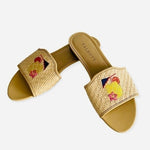TALBOTS Keri Mai Natural Pineapple Straw Slip-On Mules Women’s Size 5.5