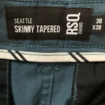 RSQ Seattle Washed Navy Cotton Skinny Tapered Flat Front Chino Pants S 30x30 EXC