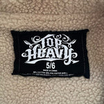 TOP HEAVY Boys Sherpa Fleece Bomber Jacket Size 5-6 Brown Full Zip Hooded
