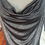 KENAR Metallic Grey Sleeveless Tank Top Scarf Collar Women L NWOT