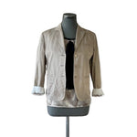 Calvin Klein Women's Tan Cotton Long Sleeve Blazer M (40-42) 3-Button Lined G+