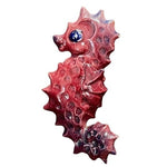 Vintage 3D Seahorse Enamel Brooch Pin Coastal Pink Gray 2.5" Costume Jewelry
