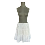Merona Women’s White Cotton Tiered Midi Skirt Ruffled Knee-Length Size M