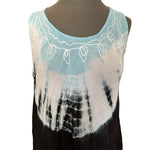 Women's Floral Embroidered Tie Dye Umbrella Midi Dress One Size Sleeveless NWT
