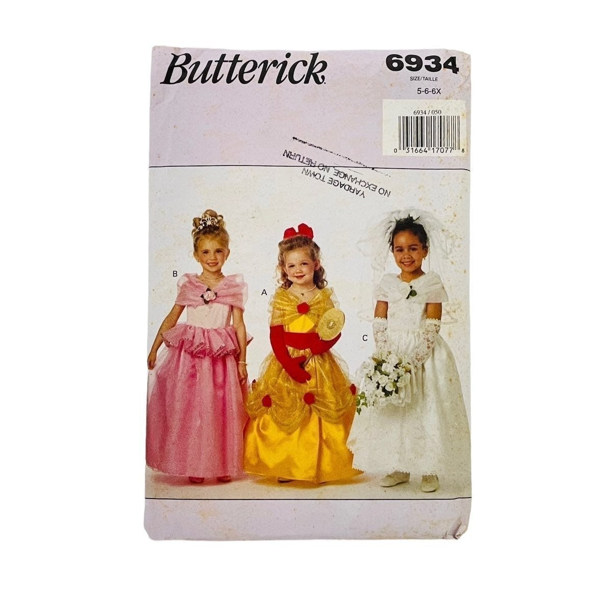 New Vintage Sewing Pattern - Butterick No 6934 Childrens Costume Girls Dress