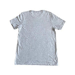 MADE HERE Sam Icon Heather Grey Navy 100% Cotton Graphic Short Sleeve Mens Tee M