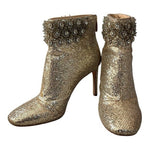 Vince Camuto IM-Lura Gold Glitter Mesh Heeled Ankle Boots Size 8.5