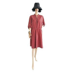 Speed Control NY Chevron Print Tassel Front Midi Dress 2X Red Black White NWT