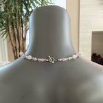 Natural Purple Amethyst Beaded Single Strand Necklace 22" Clear White VG