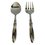 Stainless Steel Serving Spoon Fork Set 2 Piece Silver Utensils India Made