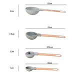 Measuring Cups Spoons Set 8 Piece Copper Handle Marble White Grey Kitchen NIB
