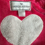 American Widgeon Girls Pink Faux Fur Heart Jacket Size 5 Zip Front Coat