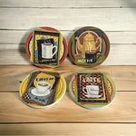 Thirstystone 4Piece Sandstone Coaster Set 4.25 Natural Absorbent Cork Bottom New