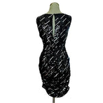 Alice Olivia Silk Sequin Sheath Dress Black Keyhole Back Size S