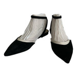 Nine West Briy Black Suede Flats Women’s Ankle Strap Pointed Toe Size 6