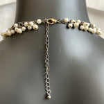 Women's Beads Crystals Necklace Silver Tone Double Layered Necklace Jewelry