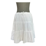 Merona Women’s White Cotton Tiered Midi Skirt Ruffled Knee-Length Size M