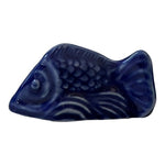 Blue Cobalt Fish Porcelain Figurine Hand Painted White Small 1.7" x 3.2" x 1.6"