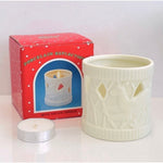 Russ Berrie Porcelain Deer Candle Holder Forest Ceramic Christmas Decor NIB