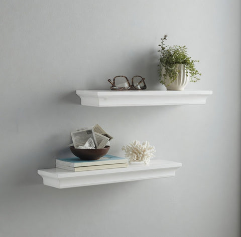 Threshold Wall Shelf Set 2-Piece 16x4x2" White Floating Shelves Hardware NIB