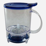 Teavana Perfect Tea Glass Press Maker Pot Blue Transparent 6.5" Infuser VG