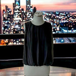 CALVIN KLEIN Women's Blouse XS Black Sleeveless Tank Pullover Elastic Bottom EXC