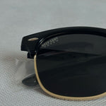 Polarized Half Frame Horn Rimmed Sunglasses Black Unisex Deep Eddy Vodka New