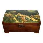 Vintage 1960s Italian Wood Jewelry Box Florentine Trinket Keepsake Handmade