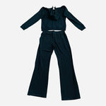 S&S Women Black Hoodie Sweatsuit Two Piece Tracksuit Set Cotton S/M NWOT