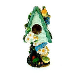 Resin Bird House Nest Outdoor Garden Decor 9" Tall Backyard Patio Shelter NWOB