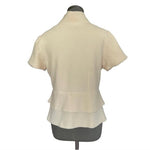CLASSIQUES ENTIRE White Merino Wool Short Sleeve Coat Women's Layered Jacket Top