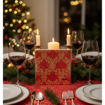 Stewo Switzerland Red & Gold Damask Napkins 20 Count Swiss Design NIP Luxurious