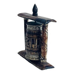 Tibetan Prayer Wheel Metal Handmade Myanmar Brown Gold Buddhism 4" Meditation VG