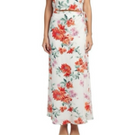 Lulus White Red Pink Floral Maxi Wrap Skirt Size XS NWT