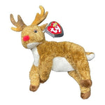 TY Beanie Baby 2000 Roxie Red Nose Reindeer 6.5" Christmas Collectible NWT