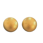 Vintage 1960s Satin Gold Button Clip On Earrings 1.25" Non Pierced Costume