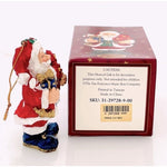 Vintage Sparkles Jolly Santa 3D Musical Ornament Hand Painted Collectible NIB